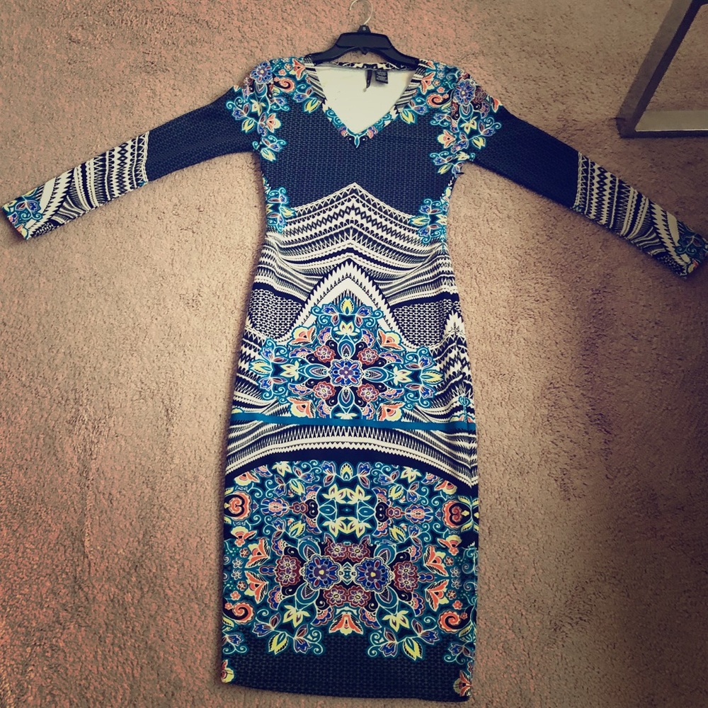 Fitted multi colored dress